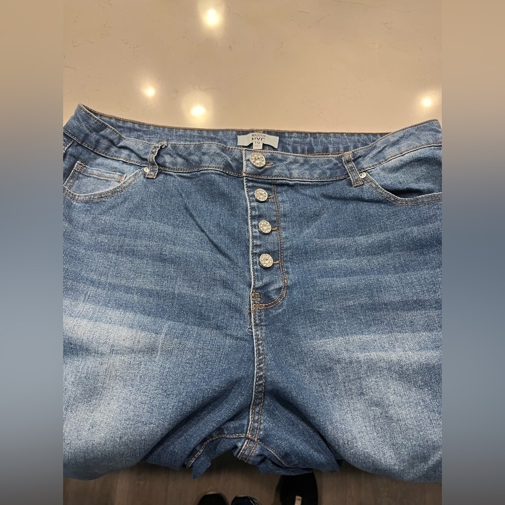 Madden NYC Distressed Skinny Jeans Blue - Picture 3 of 11